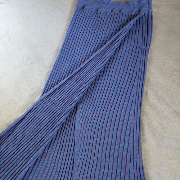 Free People Better Days Maxi Sweater Skirt Women's Large Bright Purple Slit - Picture 6 of 10